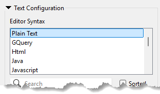 Editor Syntax options